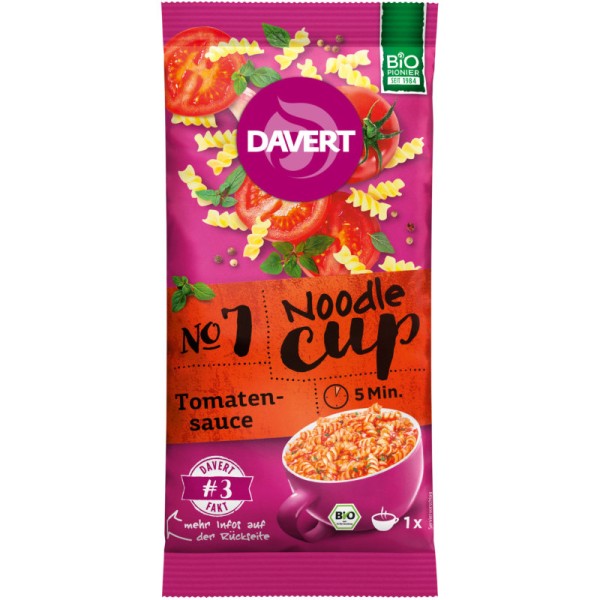 Noodle Cup Tomatensauce Bio, 67g - Davert