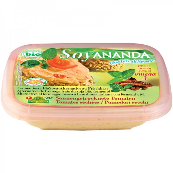 Sonnengetrocknete Tomaten vegane Frischkäse-Alternative Soyananda Bio, 140g - Soyana