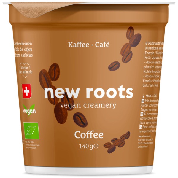 Pflanzliche Alternative zu Kaffee Joghurt Bio, 140g - New Roots