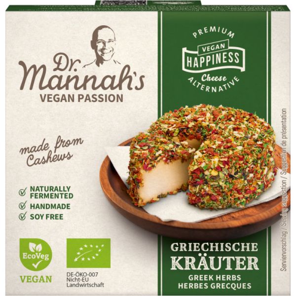 Gereifte Käse Alternative Griechische Kräuter Bio, 100g - Dr. Mannah's