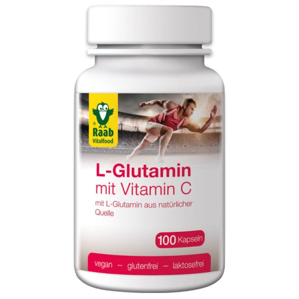 L-Glutamin mit Vitamin C, 100 Kapseln - Raab