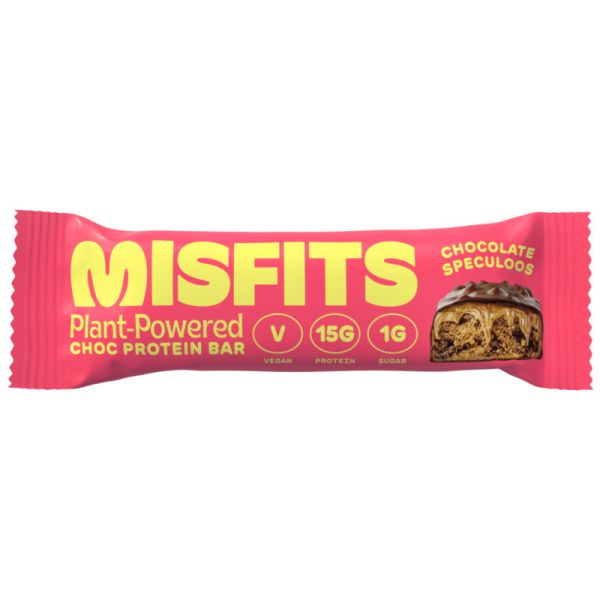 Plant-Powered Chocolate Speculoos Protein Bar, 45g - Misfits