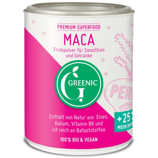 Maca Superfood Trinkpulver für Smoothies & Getränke Bio, 150g - Greenic