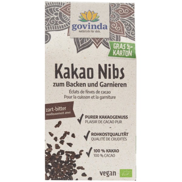 Kakao Nibs zart-bitter zum Backen und Garnieren Bio, 100g - Govinda