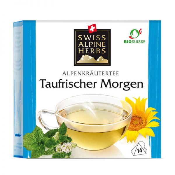 Taufrischer Morgen Tee Bio, 14x1g - Swiss Alpine Herbs