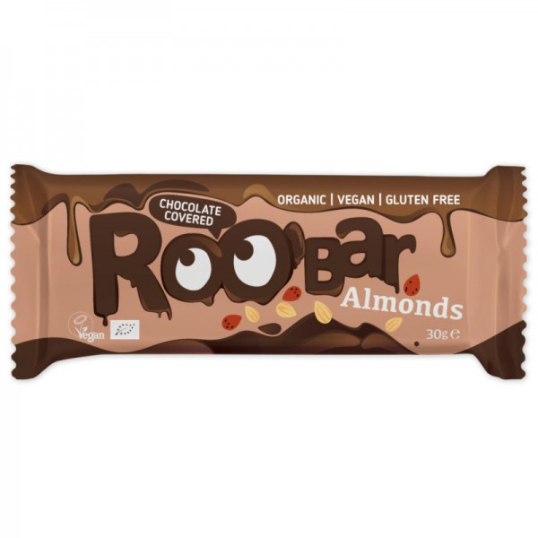 Almonds Chocolate Covered Riegel Bio, 30g - Roo'Bar