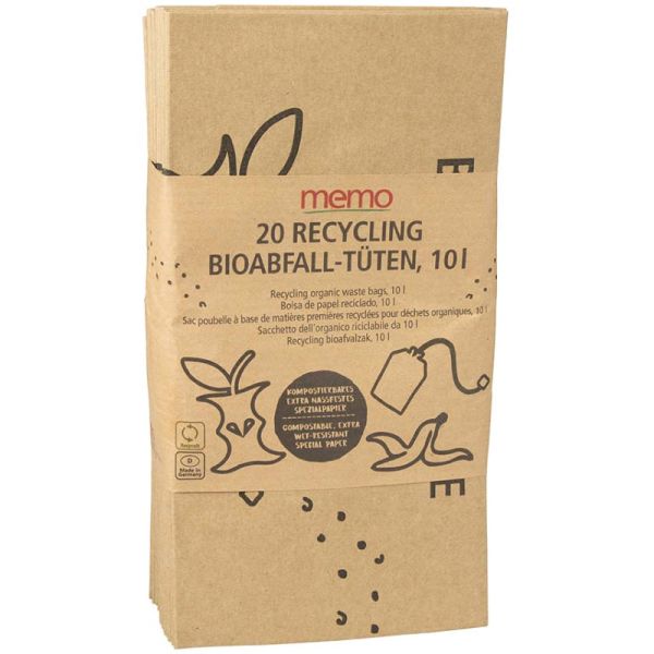 Recycling Bioabfall-Tüten 10l, 20 Stück - Memo