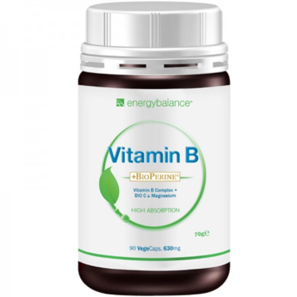 Vitamin B-Complex plus C High Absorption BioPerine und Magnesium 630mg, 90 VegeCaps - Energybalance