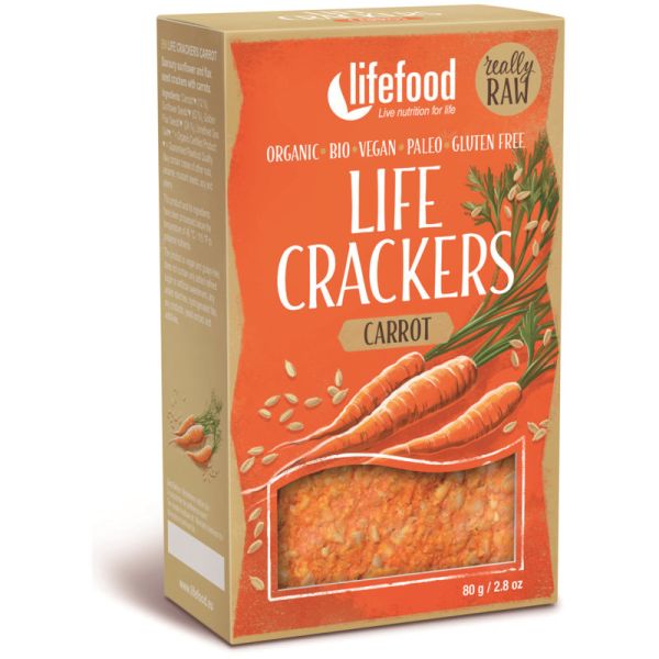 Life Crackers Möhre Bio, 80g - LifeFood