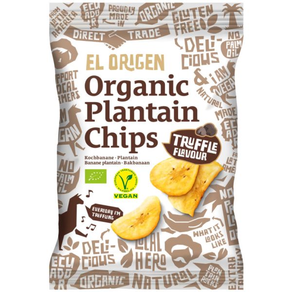 Plantain Chips Truffle Flavour Bio, 80g - El Origen