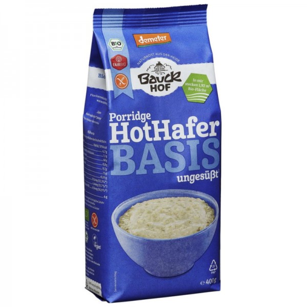 Porridge Hot Hafer Basis ungesüsst Demeter, 400g - Bauckhof