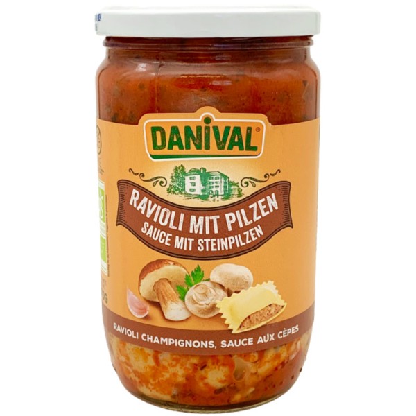 Ravioli mit Pilzen Sauce mit Steinpilzen Bio, 670g - Danival