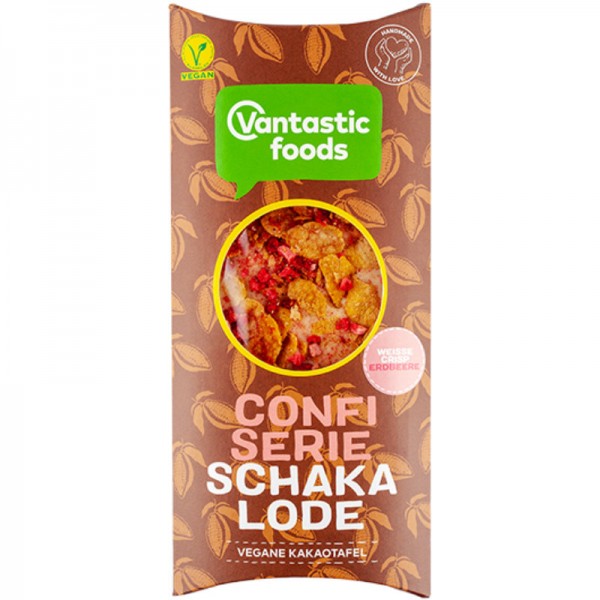 Confiserie Schakalode weiss Crisp Erdbeer, 80g - Vantastic Foods