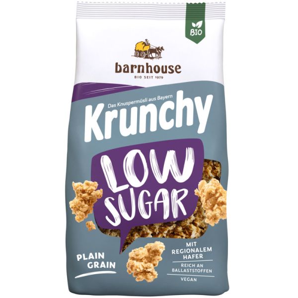 Krunchy Low Sugar Plain Grain Bio, 375g - Barnhouse