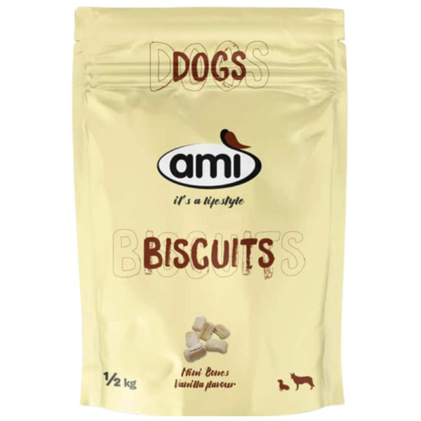 Biscuits Mini Bones Vanilla Flavour, 500g - Ami