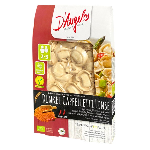 Dinkel Cappelleti Linse Bio, 250g - D'Angelo Pasta