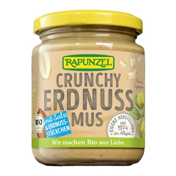 Erdnussmus Crunchy mit Salz Bio, 250g - Rapunzel