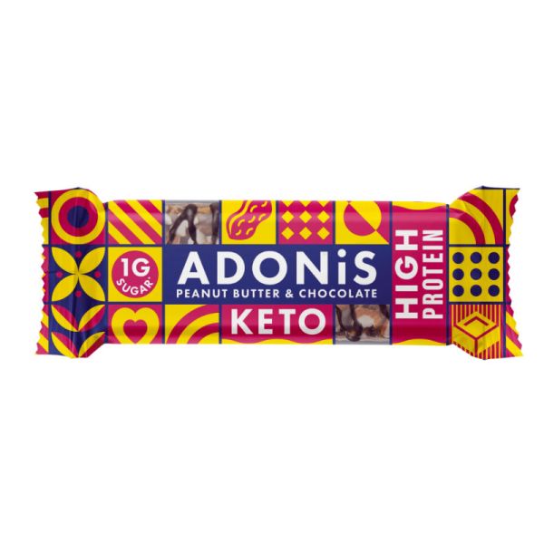 Peanut Butter & Cocoa Keto High Protein Bars, 45g - ADONiS