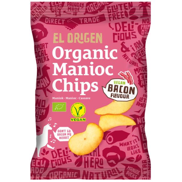Manioc Chips Vegan Bacon Flavour Bio, 60g - El Origen