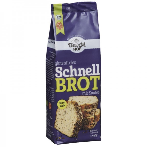 Schnell Brot mit Saaten Backmischung Bio, 500g - Bauckhof