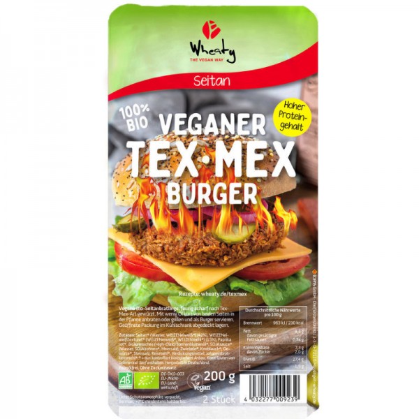 Veganer Tex Mex Burger Bio, 200g - Wheaty