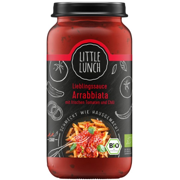 Lieblingssauce Arrabbiata mit frischen Tomaten und Chili Bio, 250g - Little Lunch