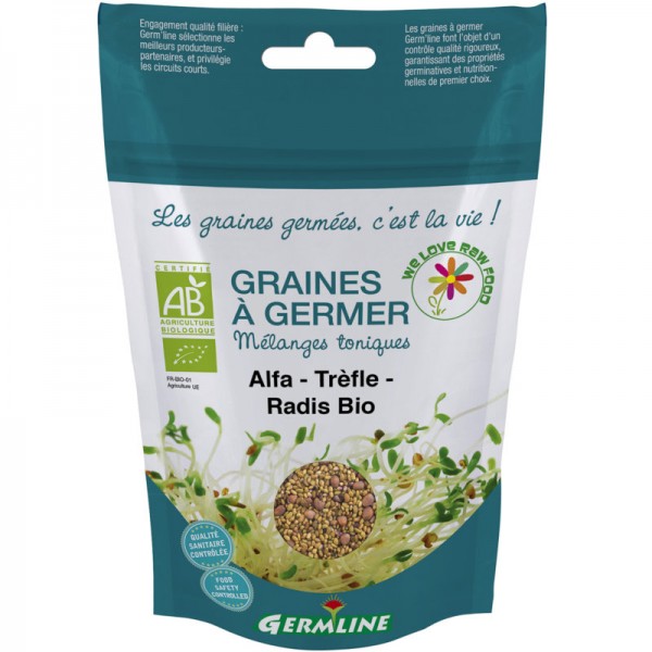 Keimsaat Alfalfa-Klee-Rettich Beutel Bio, 150g - Germline