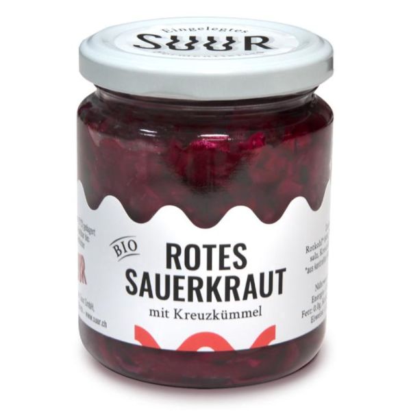 Rotes Sauerkraut mit Kreuzkümmel Bio, 220g - SUUR