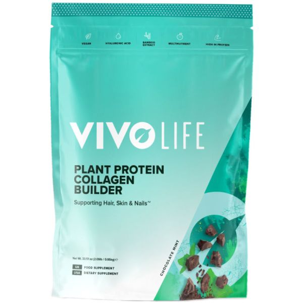 Plant Protein Collagen Builder Chocolate Mint, 950g - VIVO