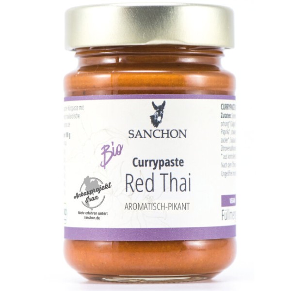Red Thai Currypaste aromatisch pikant Bio, 190g - Sanchon