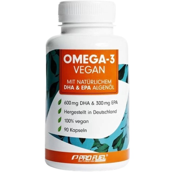 Omega-3 mit natürlichem DHA & EPA Algenöl Kapseln, 90 Stück - ProFuel