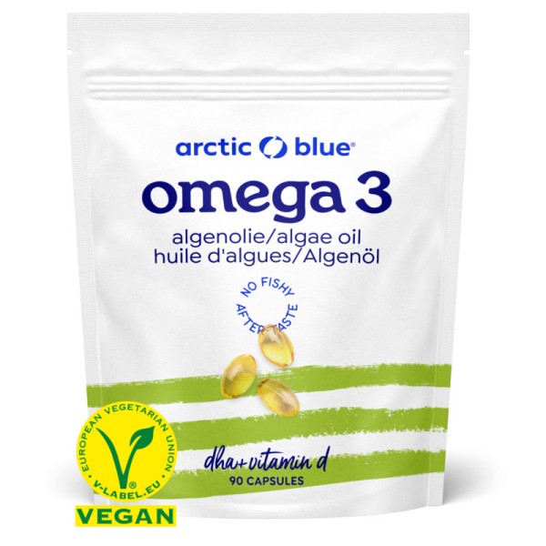 Omega 3 Algenöl DHA mit Vitamin D Kapseln, 90 Stück - Arctic Blue