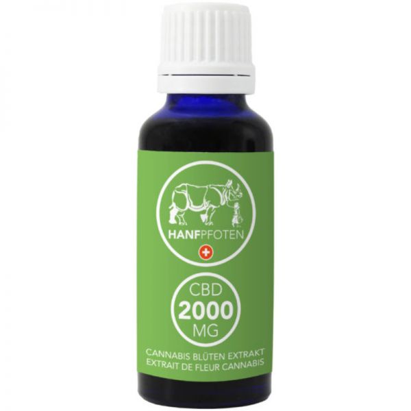 CBD Öl 2000mg Cannabis Blüten Extrakt in Hanfsamenöl, 30ml - Hanfpfoten