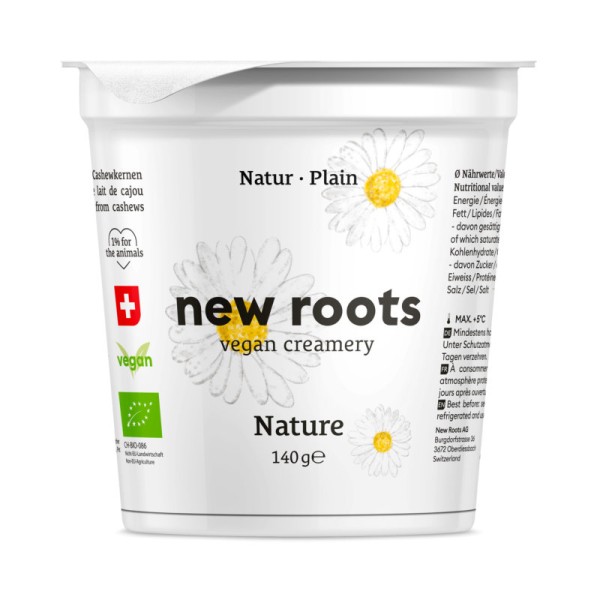Pflanzliche Alternative zu Natur Joghurt Bio, 140g - New Roots