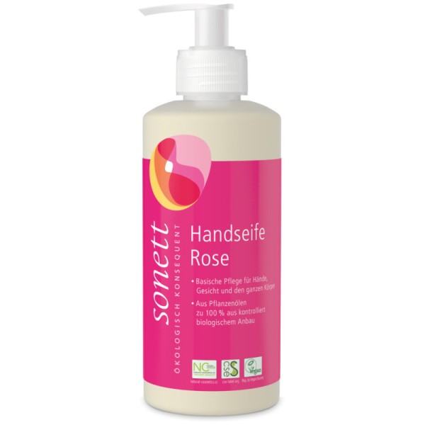 Handseife Rose Pumpspender, 300ml - Sonett