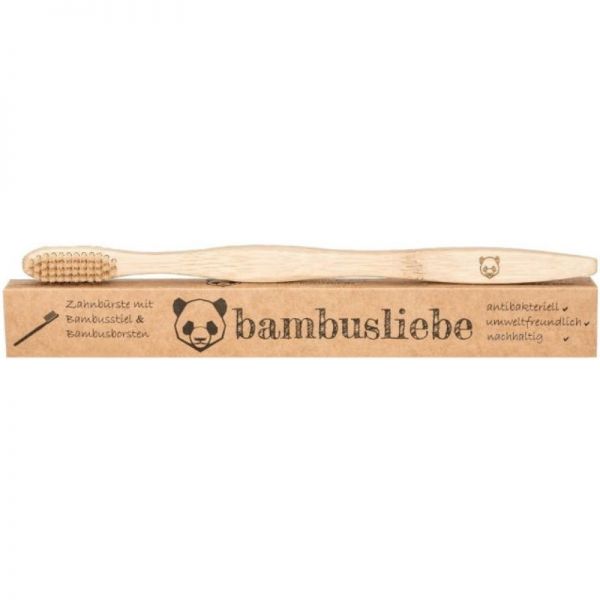 Zahnbürste mit Bambusstil & Bambusborsten Mittel, 1 Stück - Bambusliebe