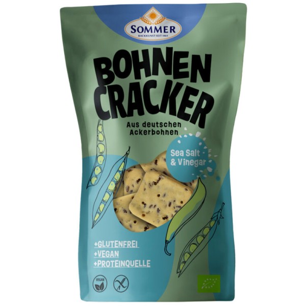 Bohnen Cracker Sea Salt & Vinegar Bio, 100g - Sommer